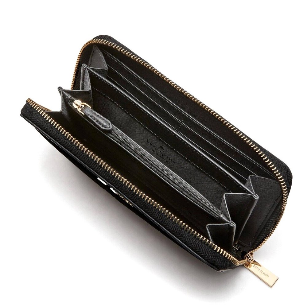 New Kate Spade Madison Colorblock Saffiano Leather Wallet Toasted Hazelnut Multi - Picture 3 of 3